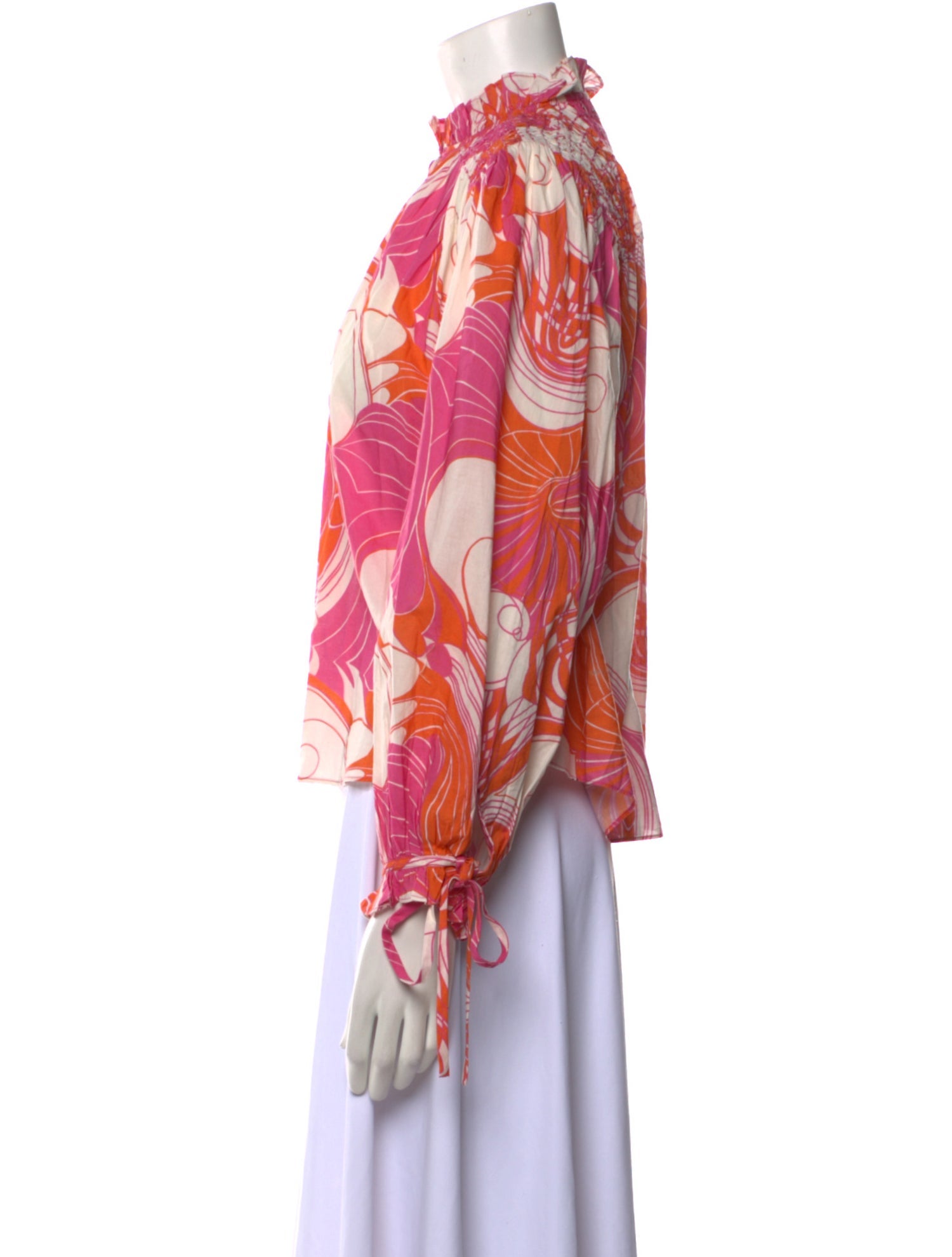 RHODE Printed Mock Neck Blouse