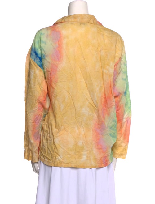 RHODE Printed V-Neck Button-Up Top