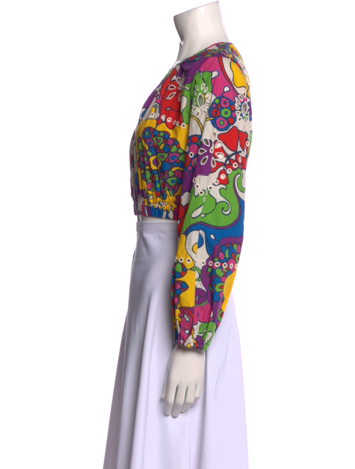 RHODE Floral Print Crew Neck Crop Top