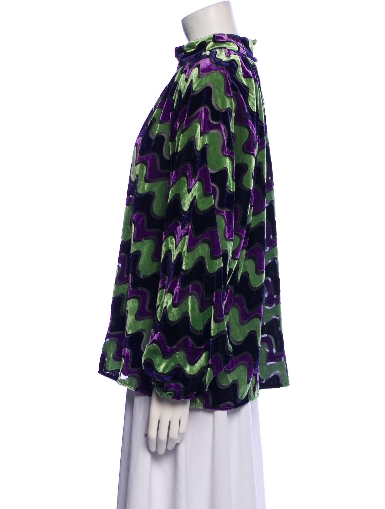 RHODE Printed Mock Neck Blouse