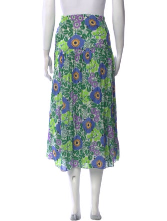 RHODE Floral Print Midi Length Skirt