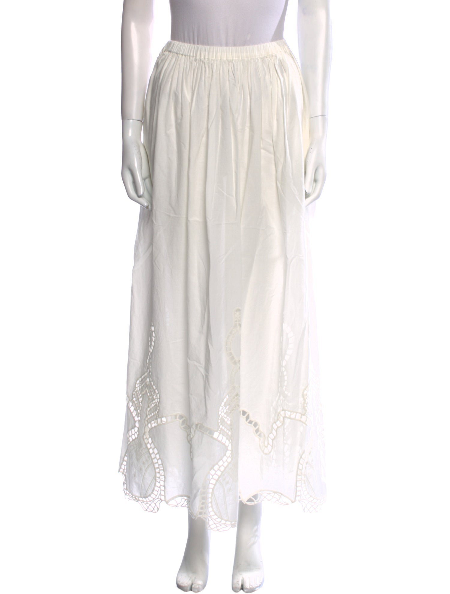 RHODE Crochet Trim Midi Length Skirt