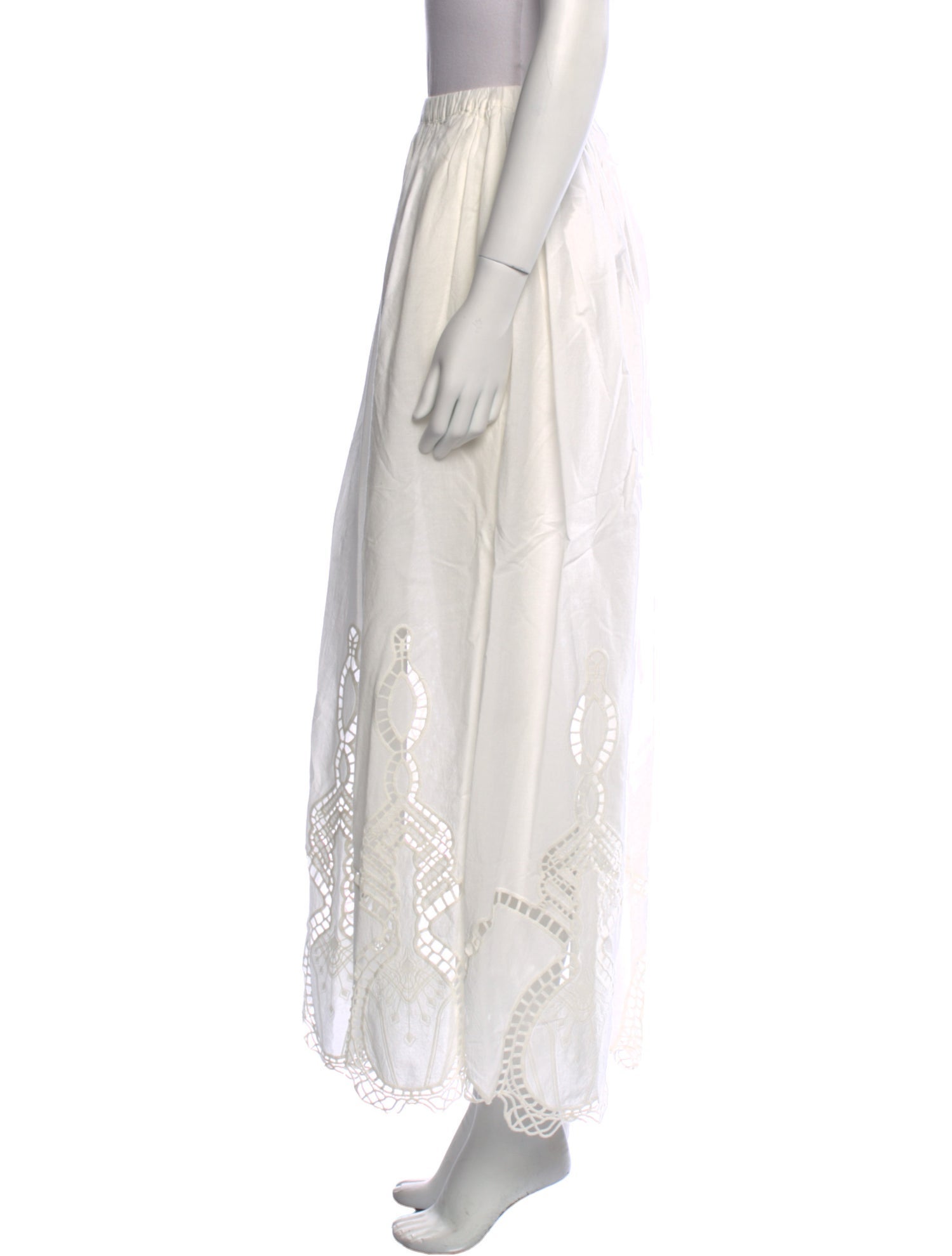 RHODE Crochet Trim Midi Length Skirt