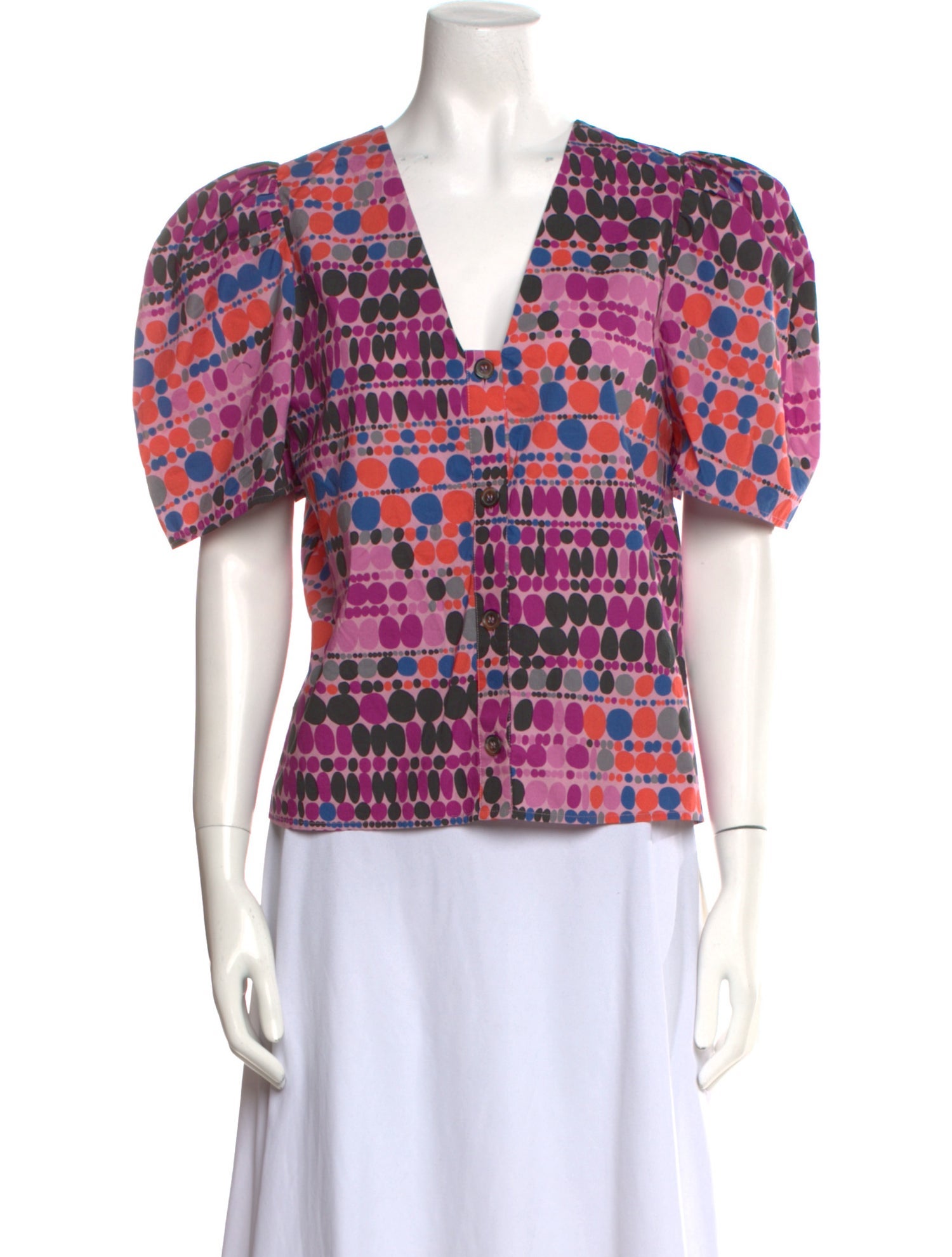 RHODE Printed V-Neck Top