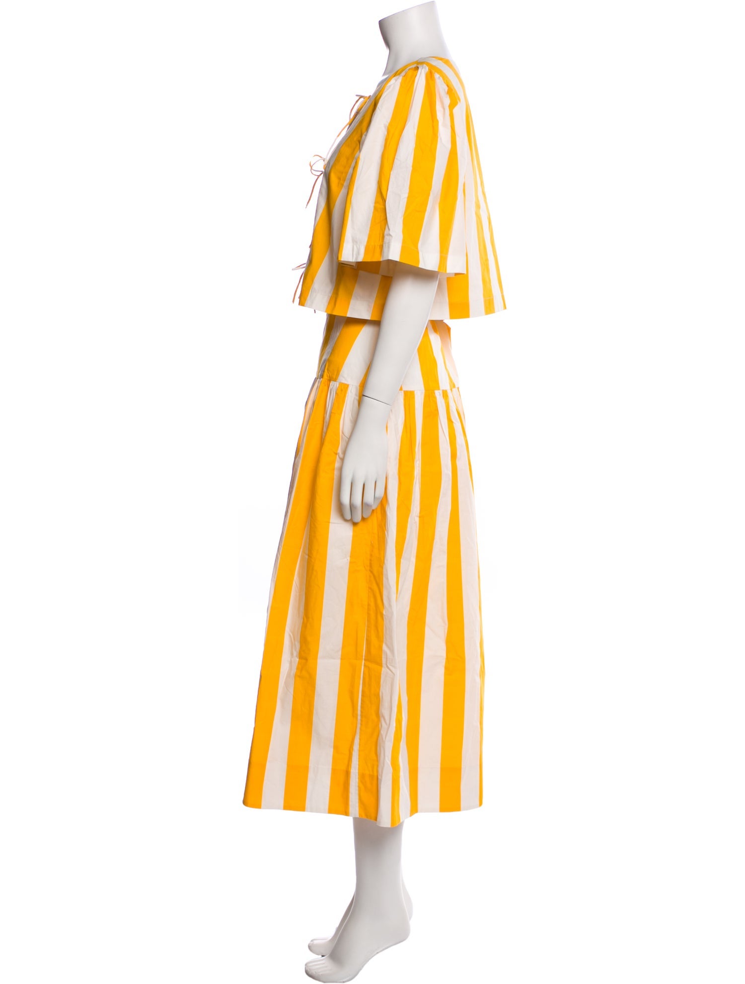 RHODE Striped Pleated Accents Skirt Set