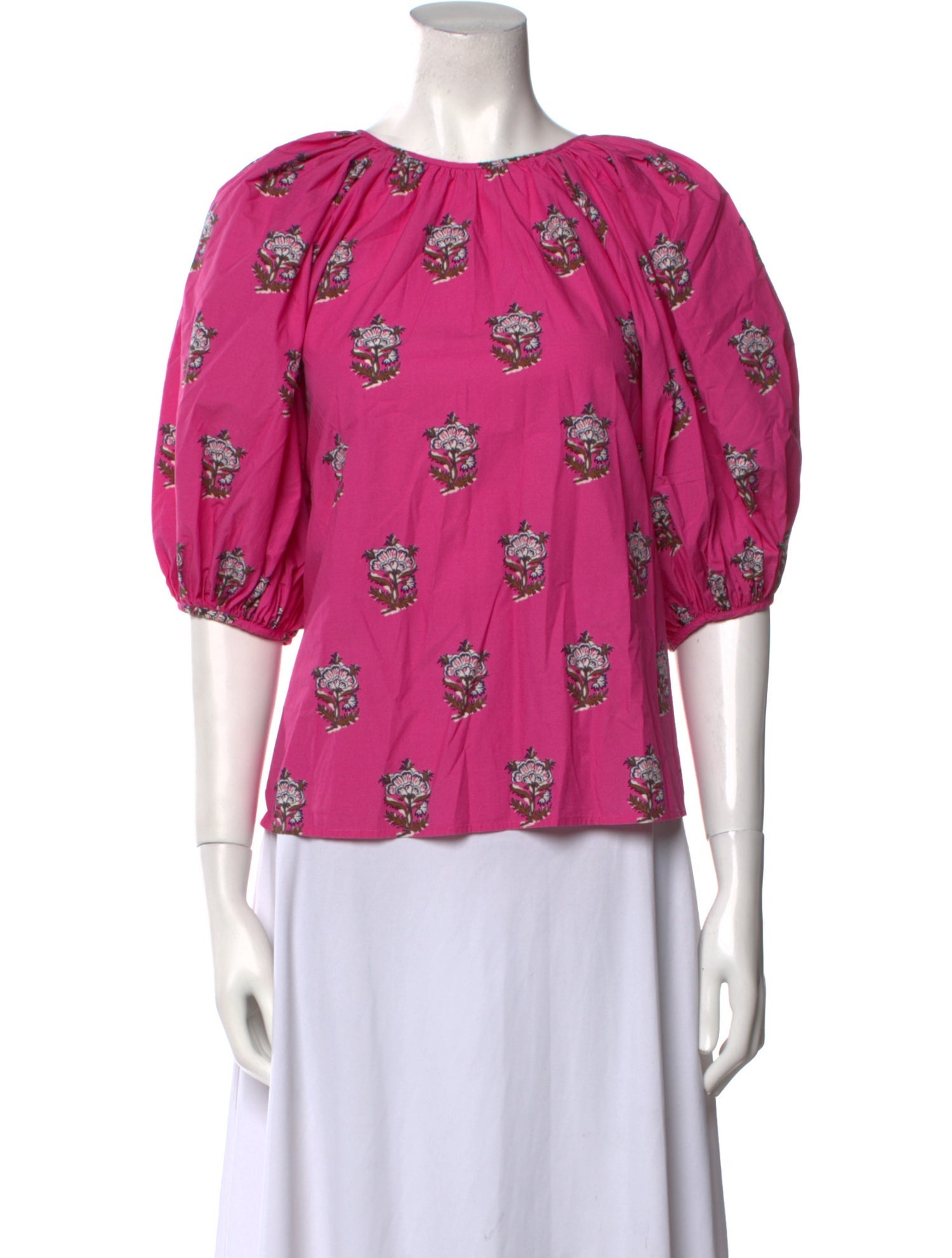 RHODE Printed Bateau Neckline Blouse