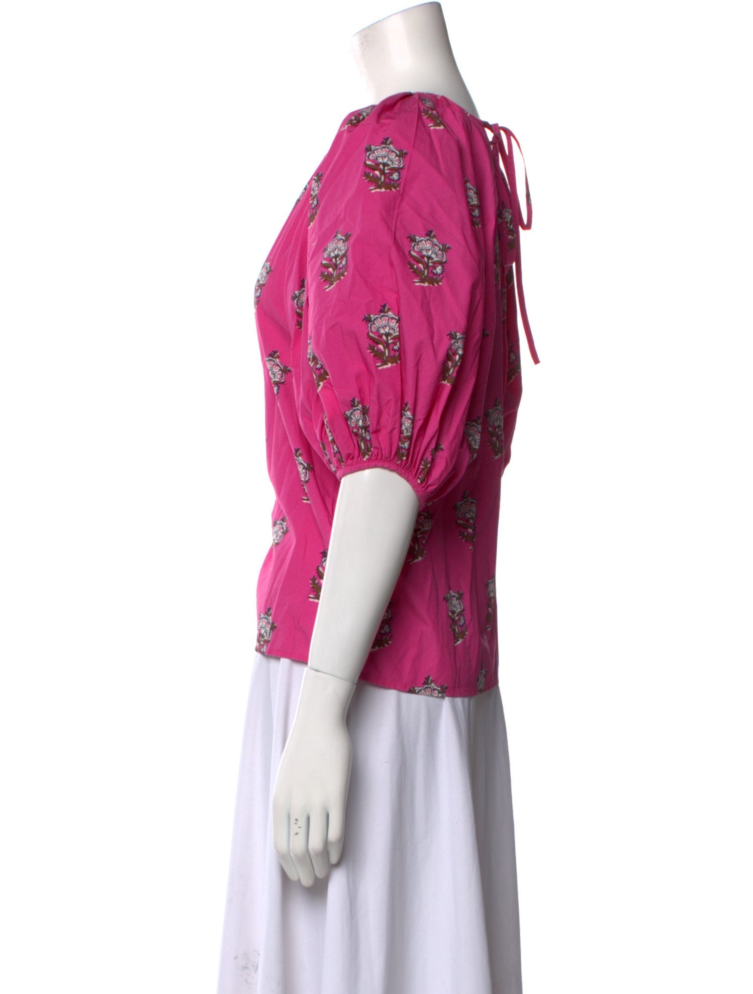 RHODE Printed Bateau Neckline Blouse