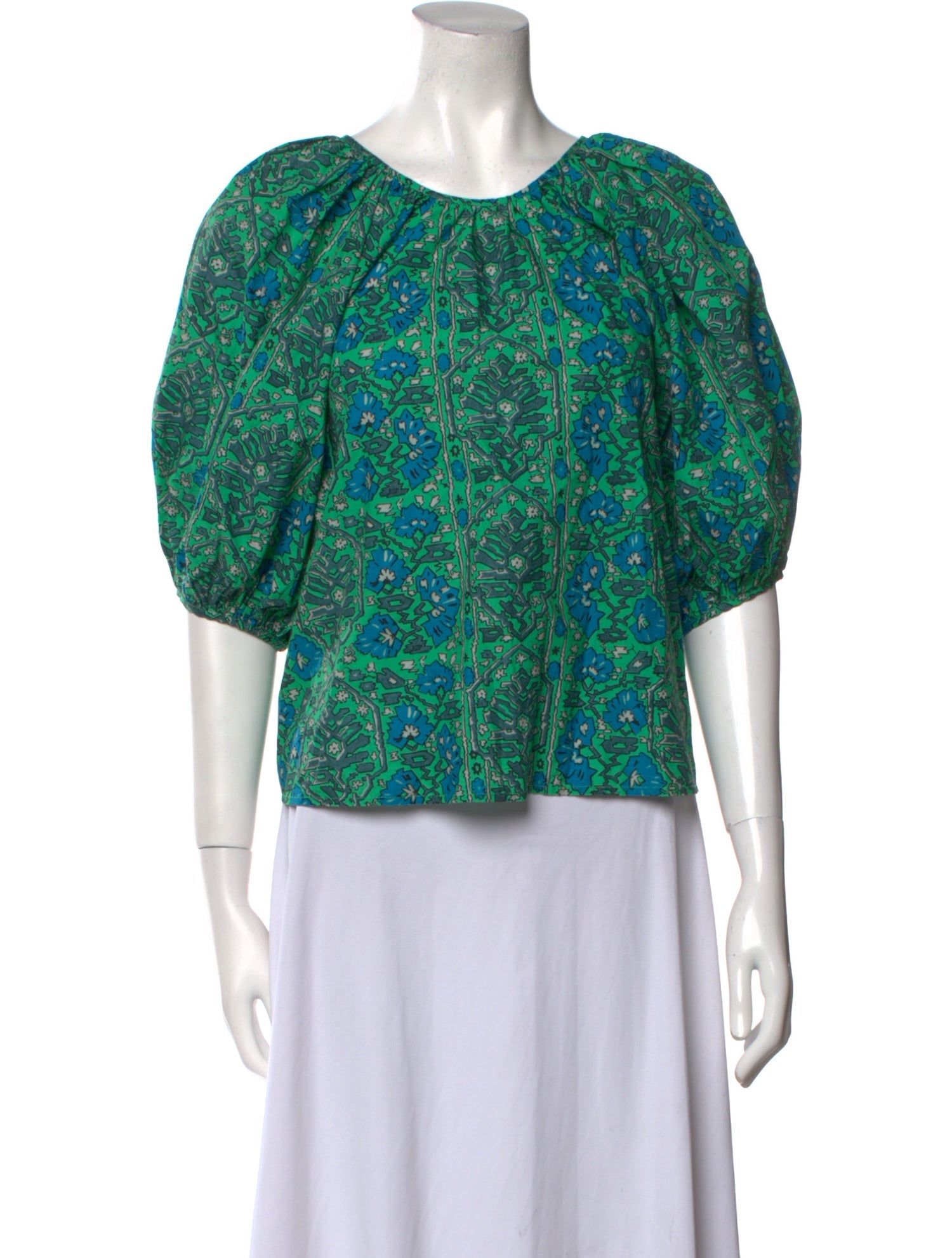 RHODE Floral Print Scoop Neck Crop Top