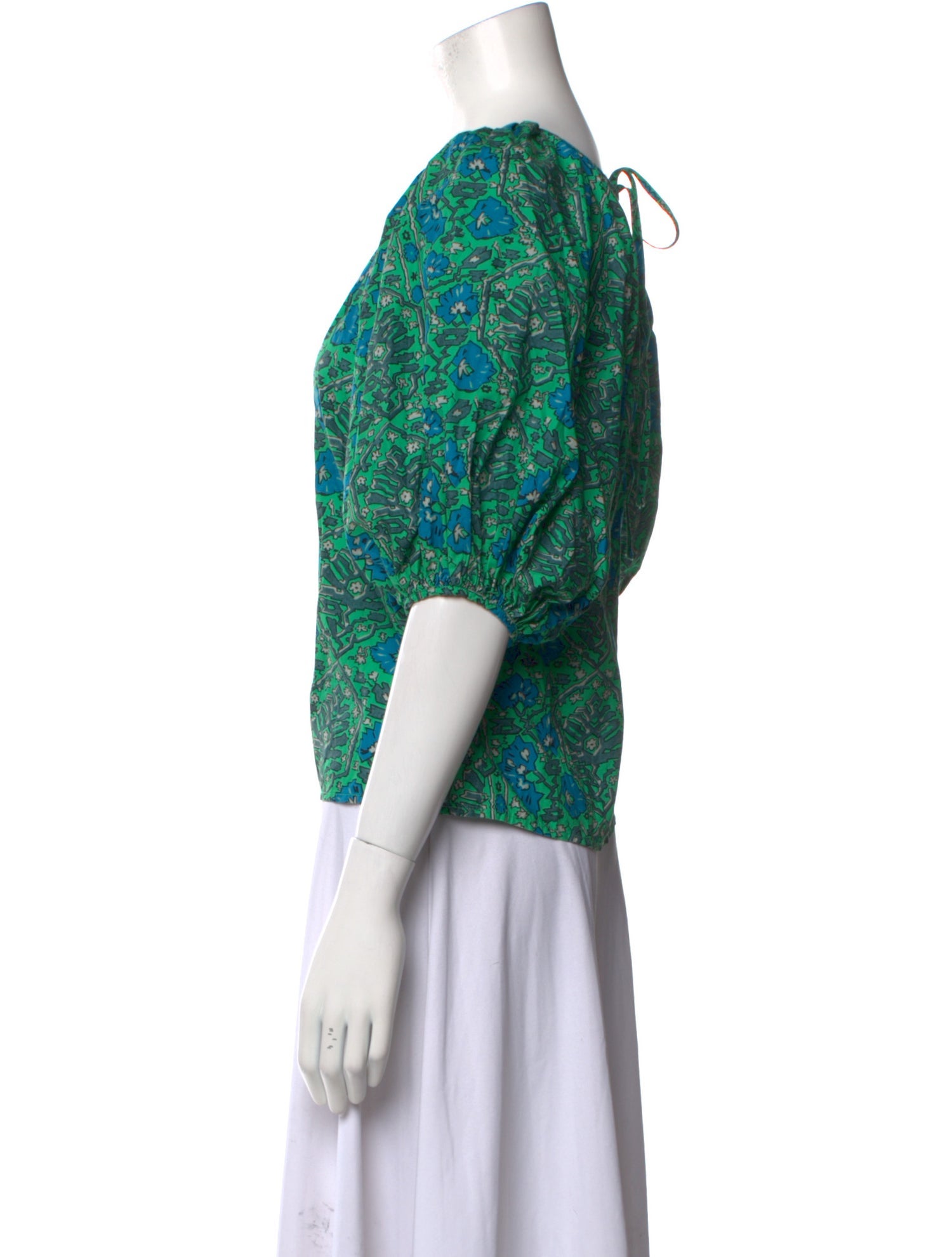 RHODE Floral Print Scoop Neck Crop Top