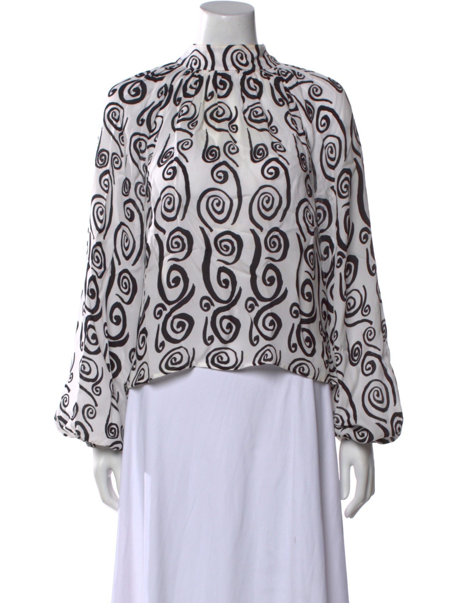 RHODE Printed Mock Neck Blouse