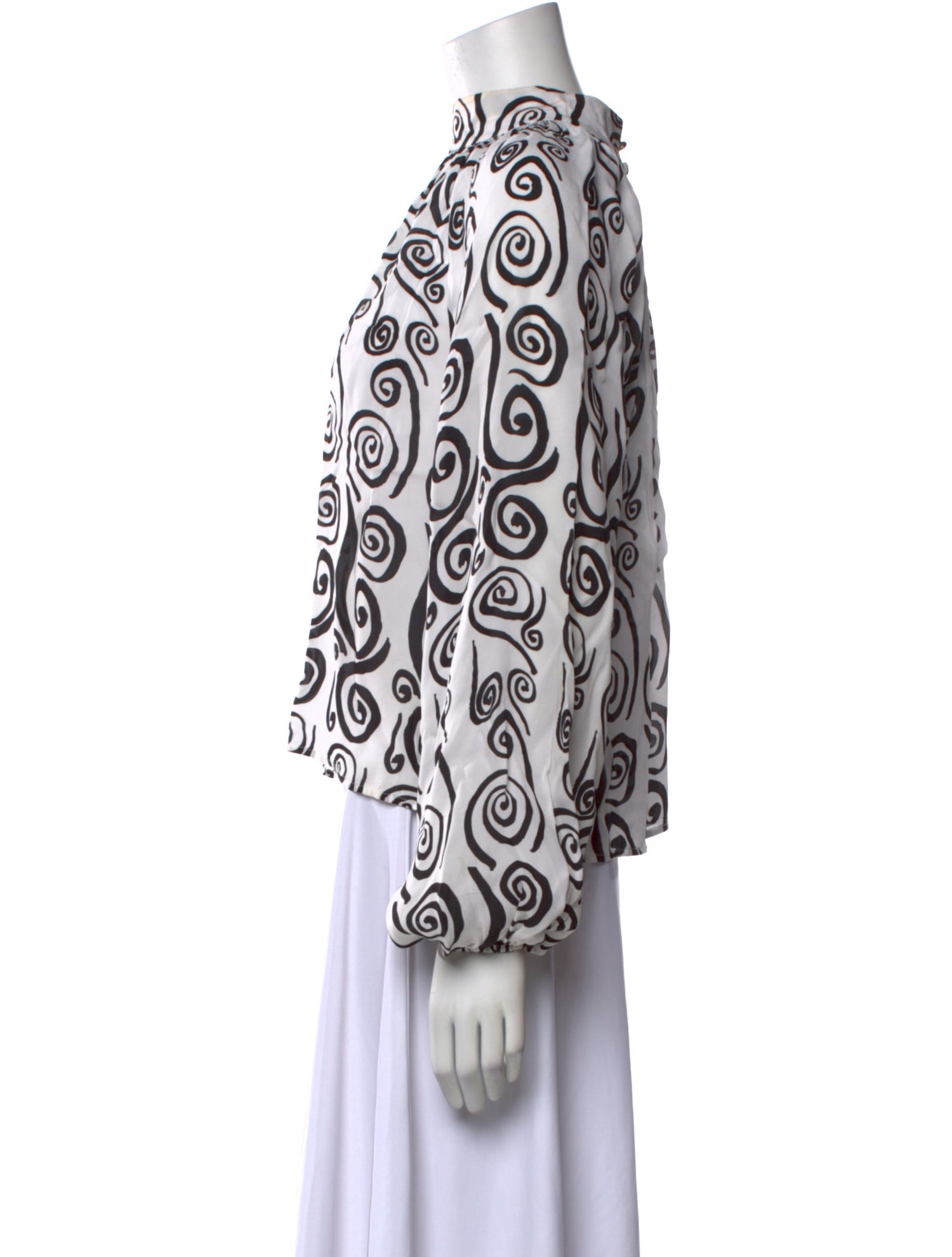 RHODE Printed Mock Neck Blouse