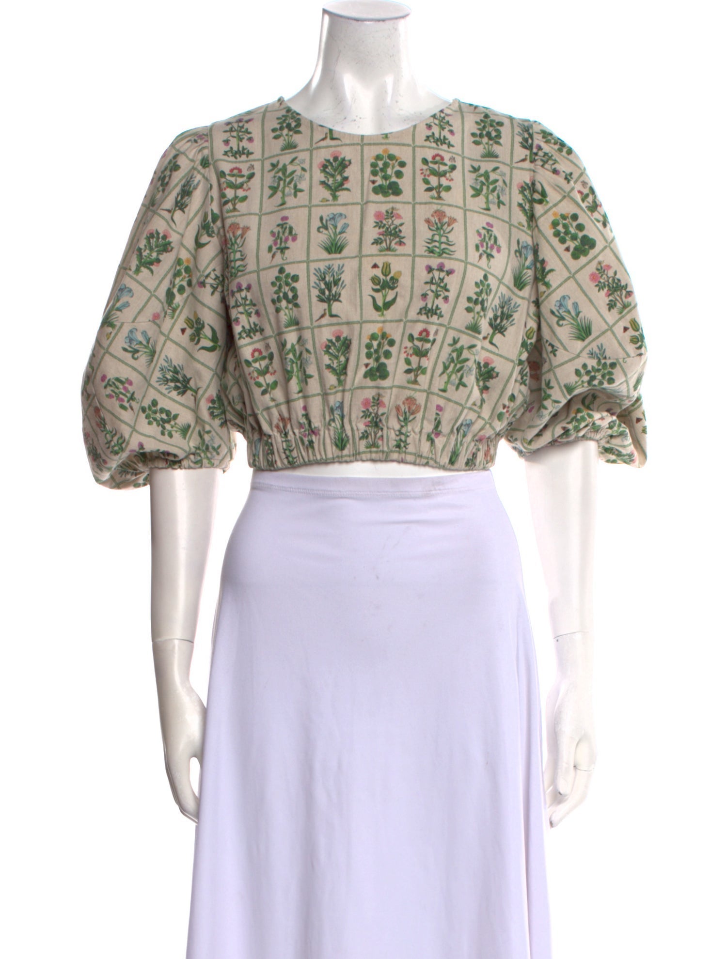 RHODE Linen Paisley Print Crop Top