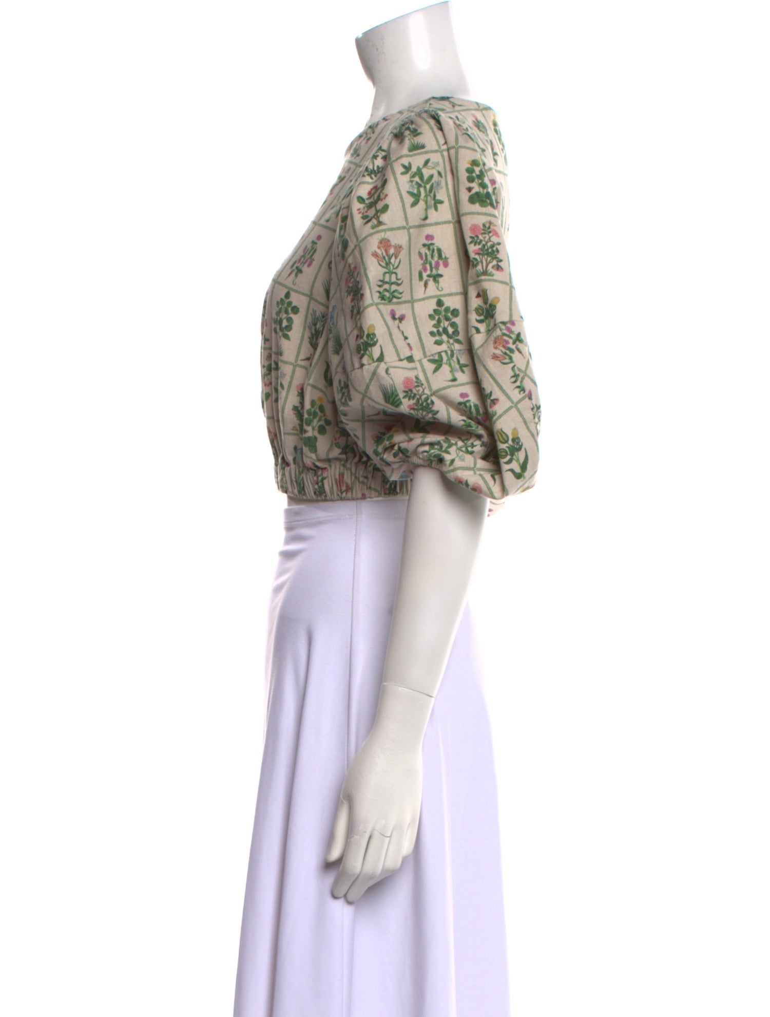 RHODE Linen Paisley Print Crop Top