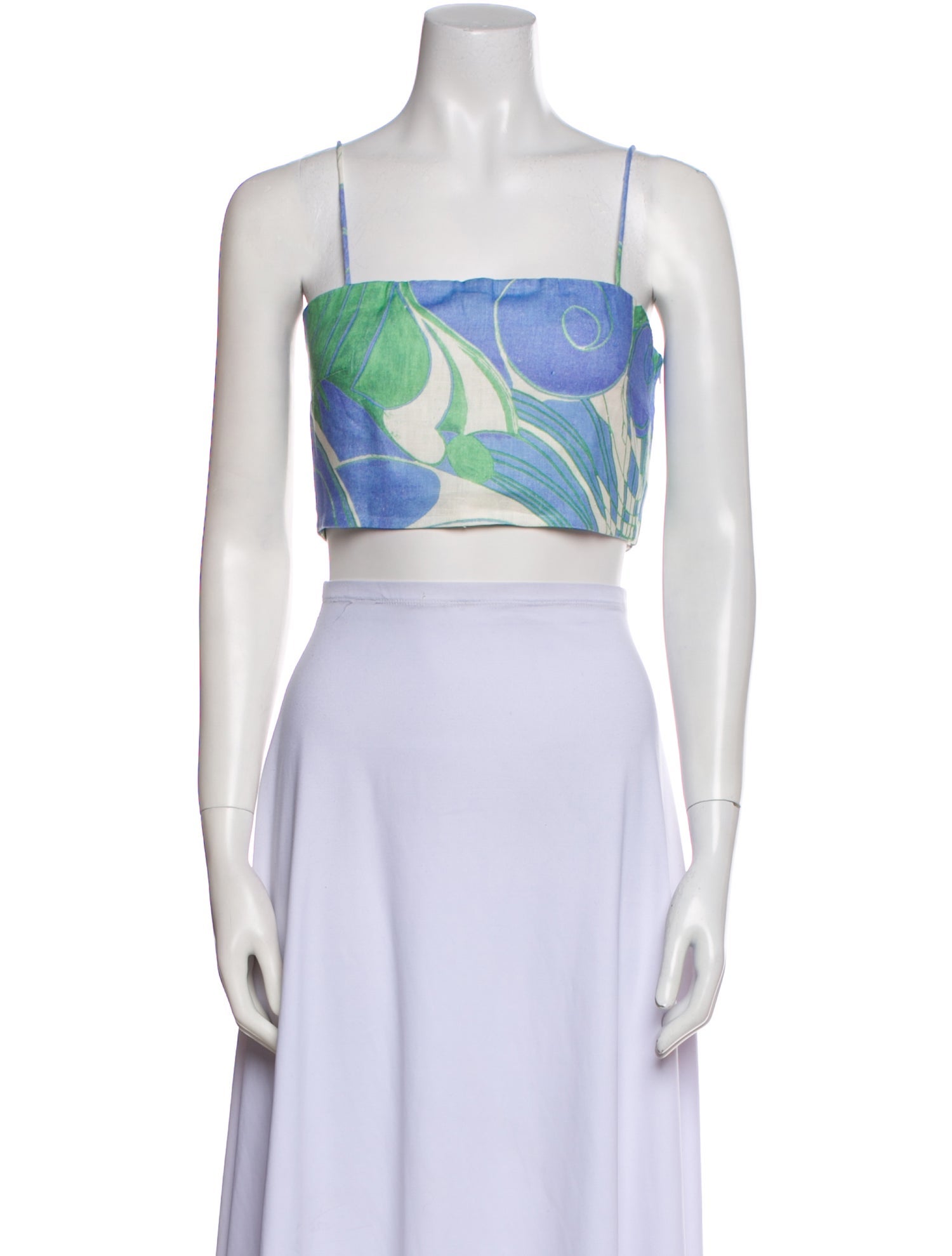RHODE Linen Printed Crop Top