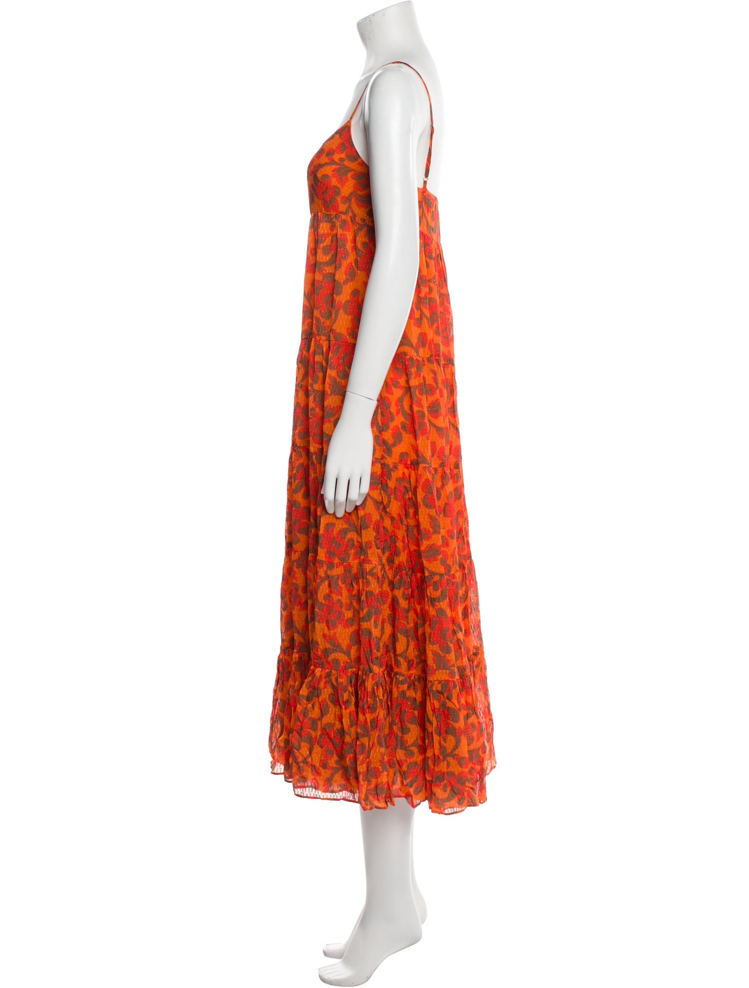 RHODE Floral Print Midi Length Dress