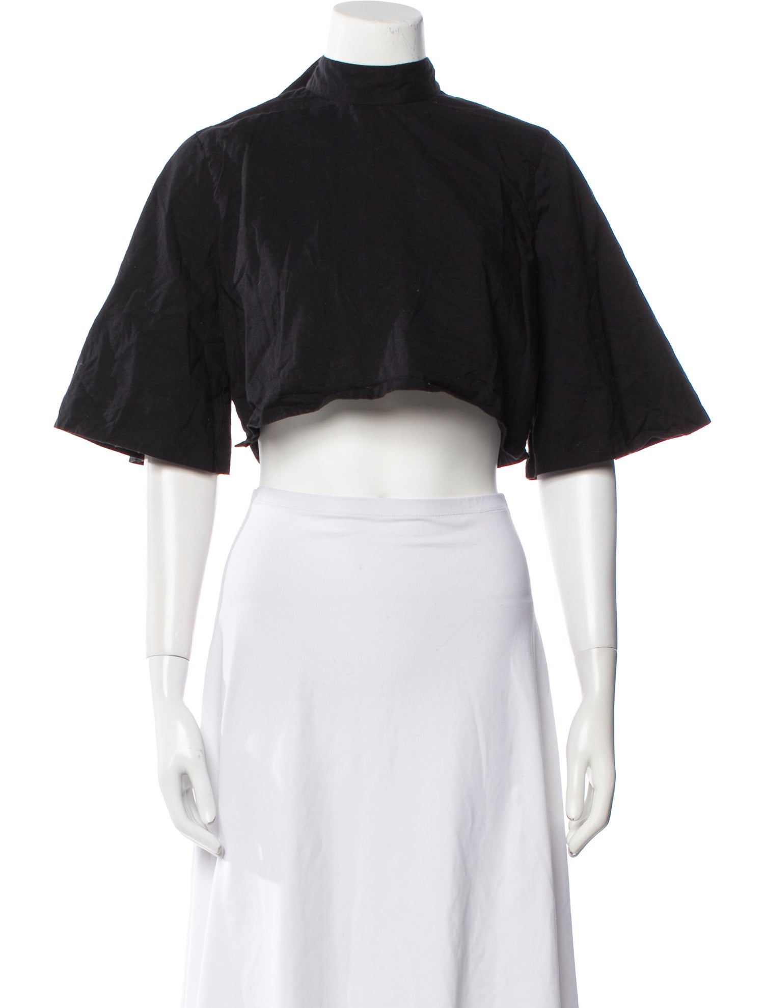 RHODE Mock Neck Short Sleeve Crop Top