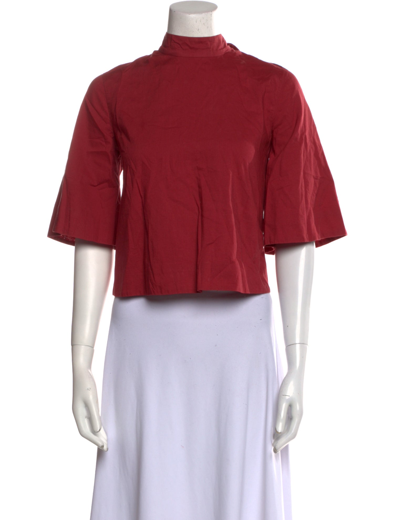 RHODE Mock Neck Short Sleeve Crop Top