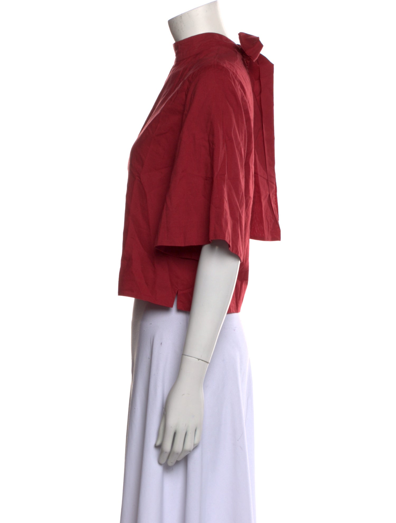 RHODE Mock Neck Short Sleeve Crop Top