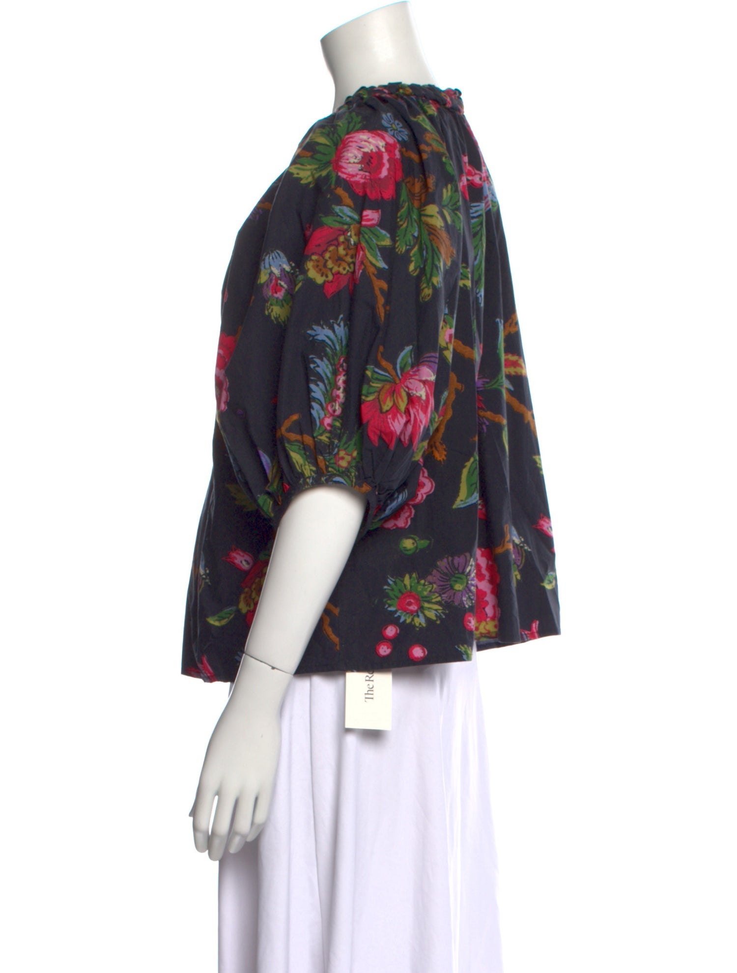 RHODE Floral Print Scoop Neck Blouse