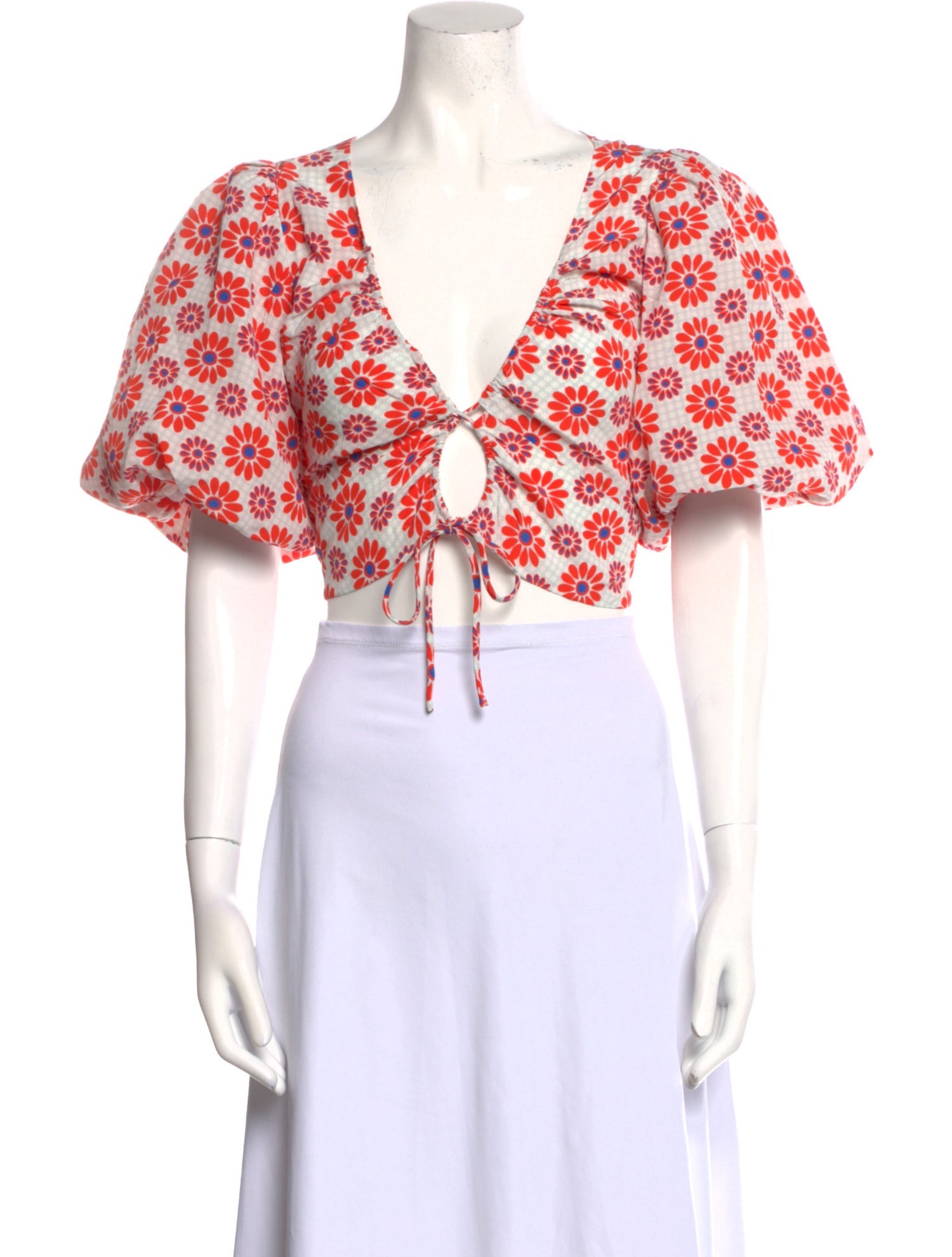 RHODE Floral Print V-Neck Crop Top w/ Tags