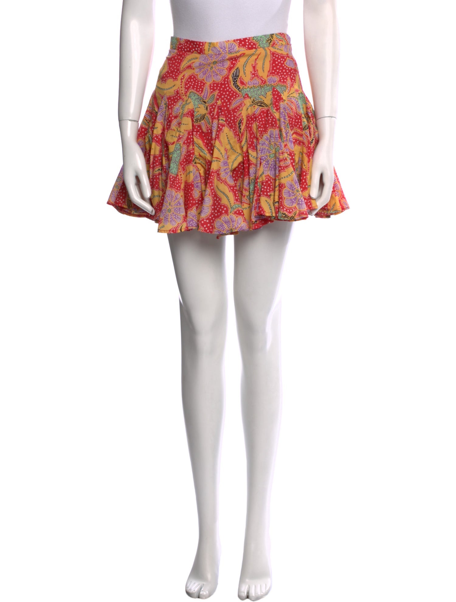 RHODE Floral Print Mini Skirt