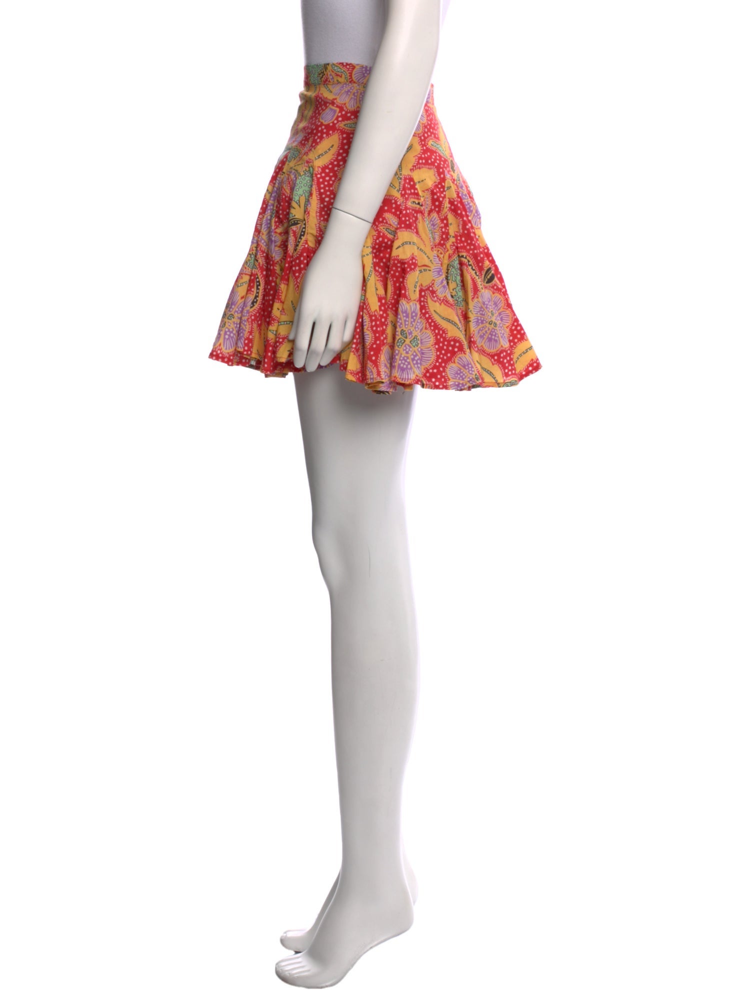 RHODE Floral Print Mini Skirt