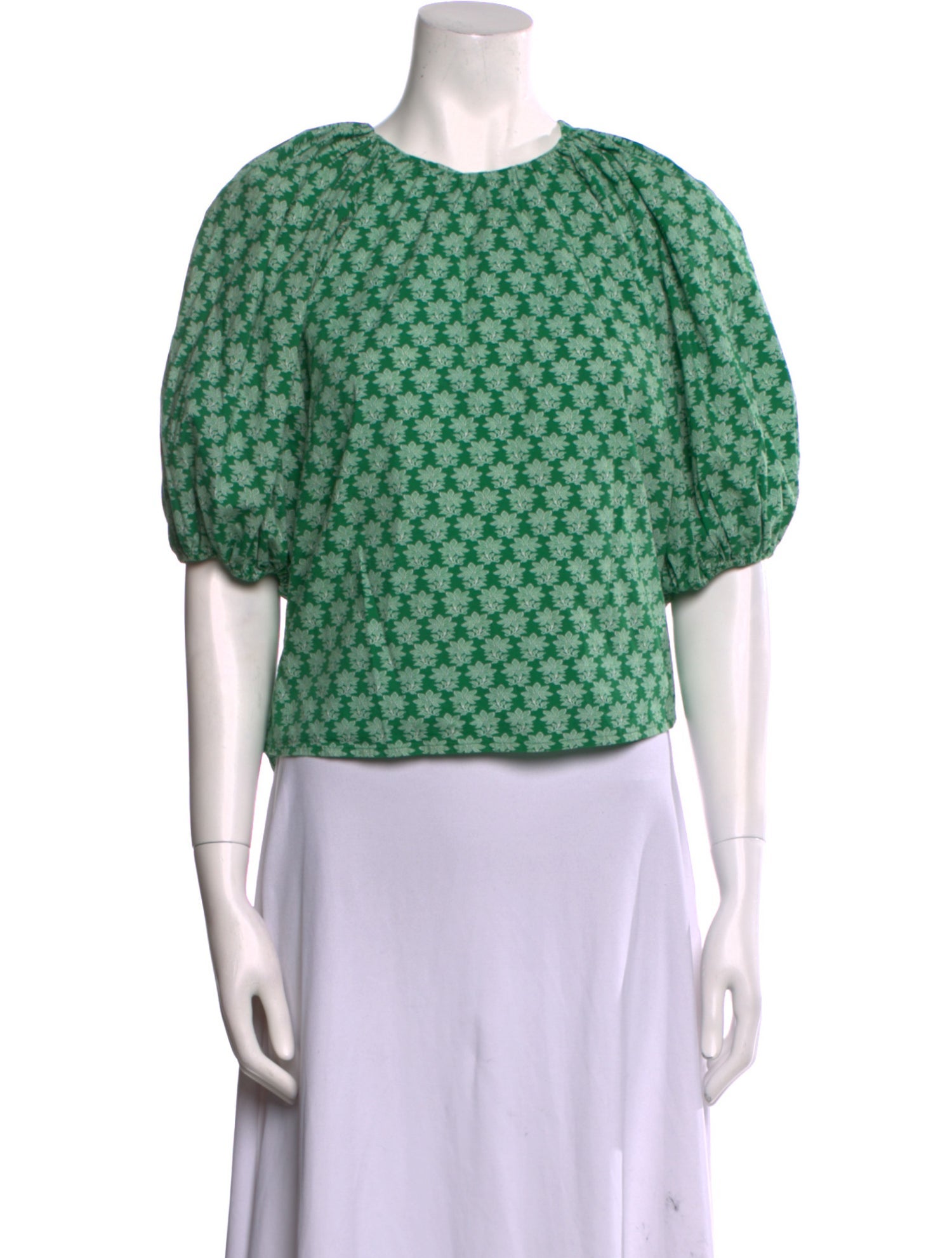 RHODE Floral Print Crew Neck Crop Top