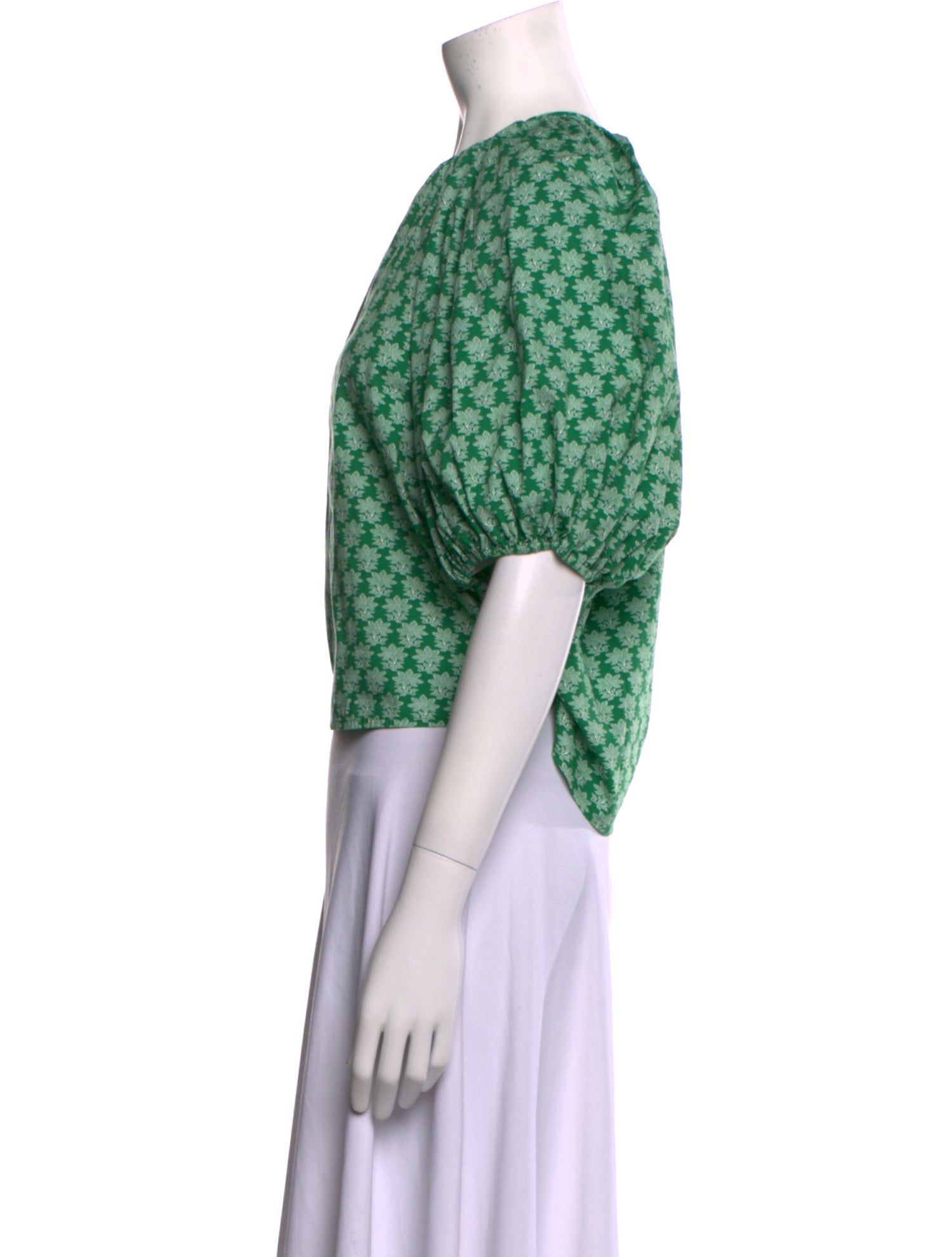 RHODE Floral Print Crew Neck Crop Top