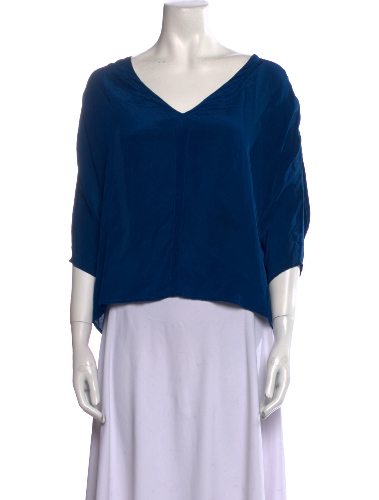 RHODE V-Neck Three-Quarter Sleeve Blouse
