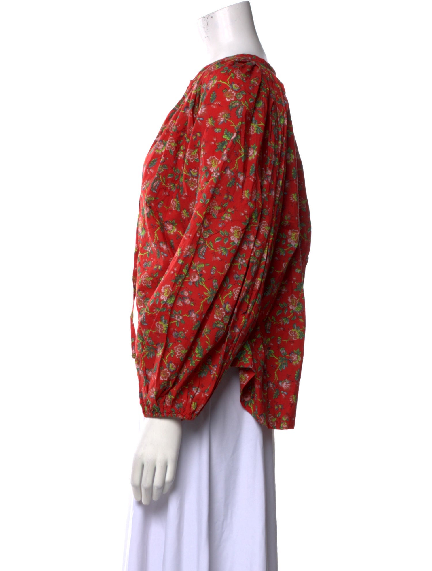 RHODE Floral Print V-Neck Blouse