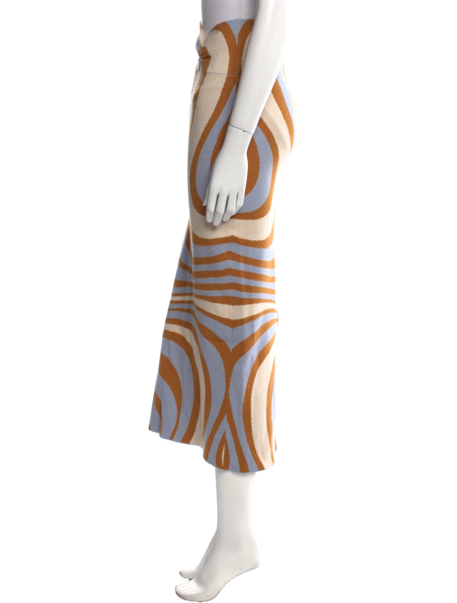 RHODE Printed Midi Length Skirt