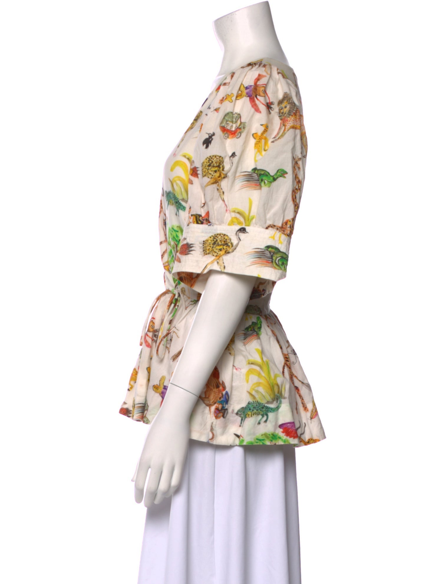 RHODE Floral Print V-Neck Blouse