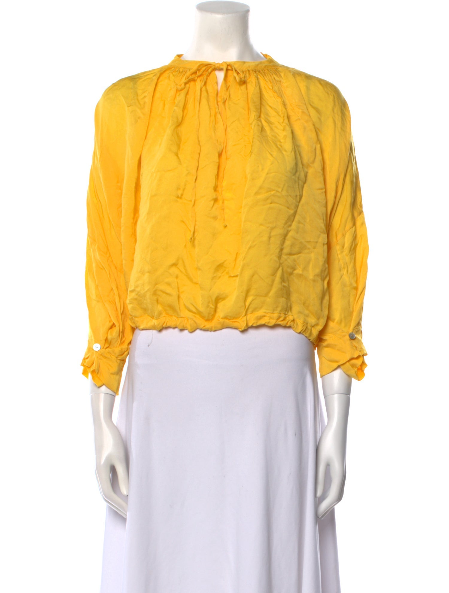 RHODE Crew Neck Three-Quarter Sleeve Blouse