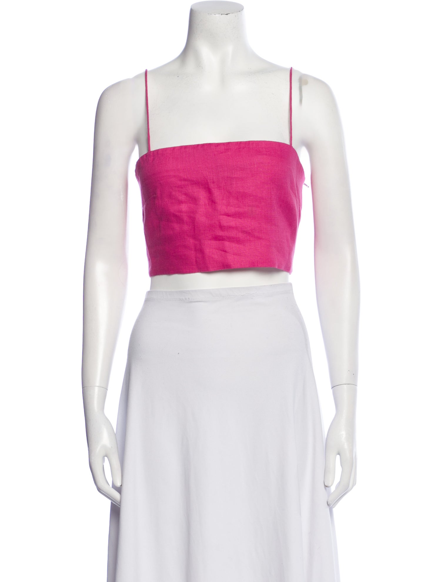 RHODE Linen Square Neckline Crop Top