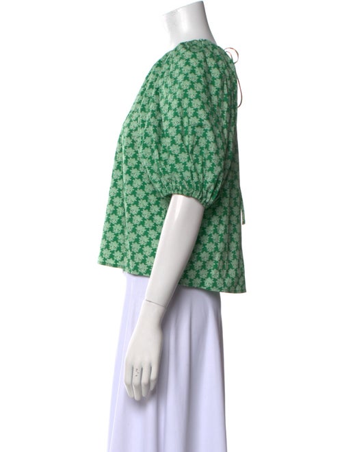 RHODE Floral Print Crew Neck Crop Top