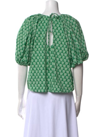 RHODE Floral Print Crew Neck Crop Top