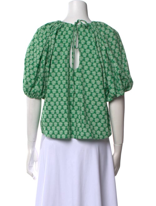 RHODE Floral Print Crew Neck Crop Top