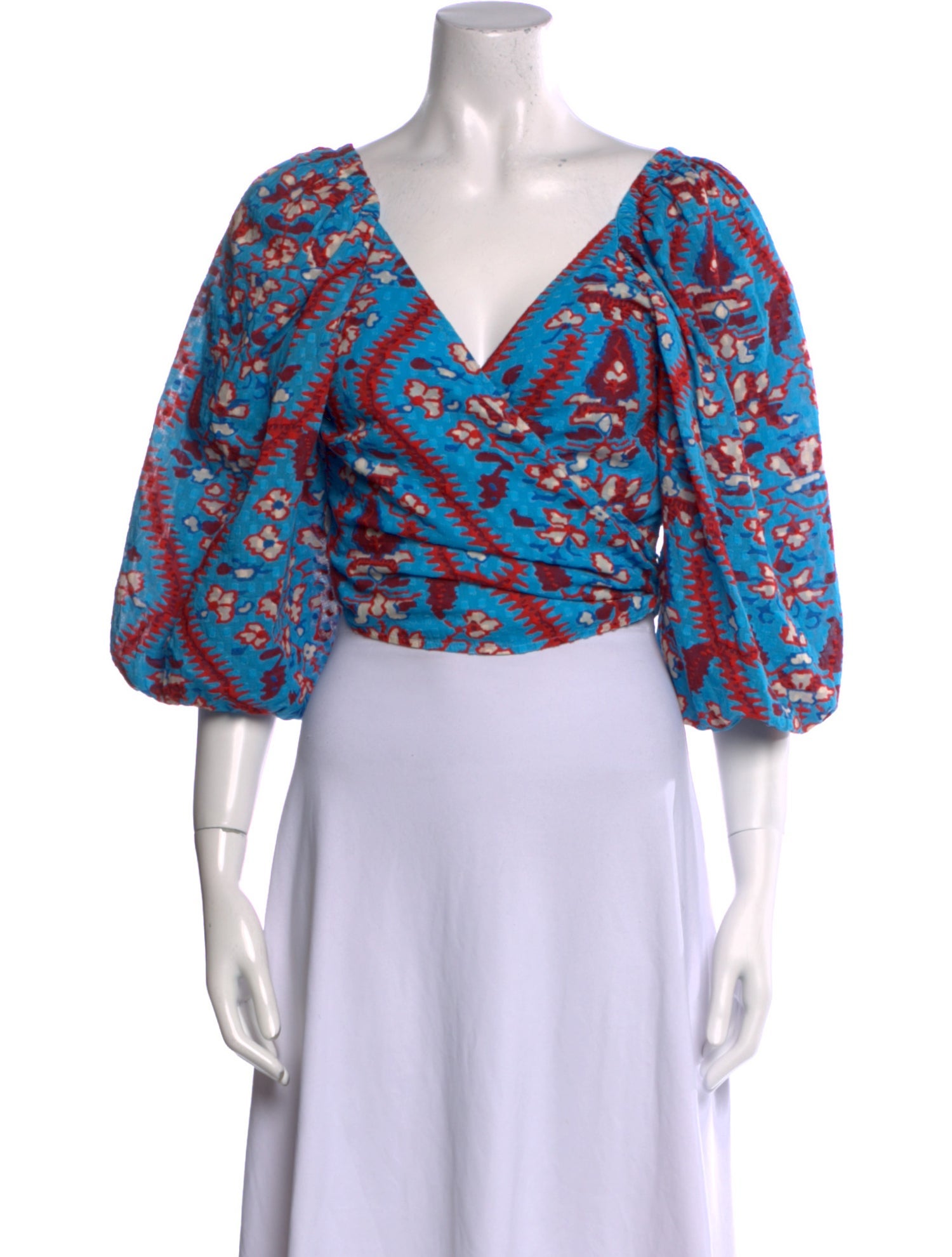 RHODE Floral Print V-Neck Crop Top