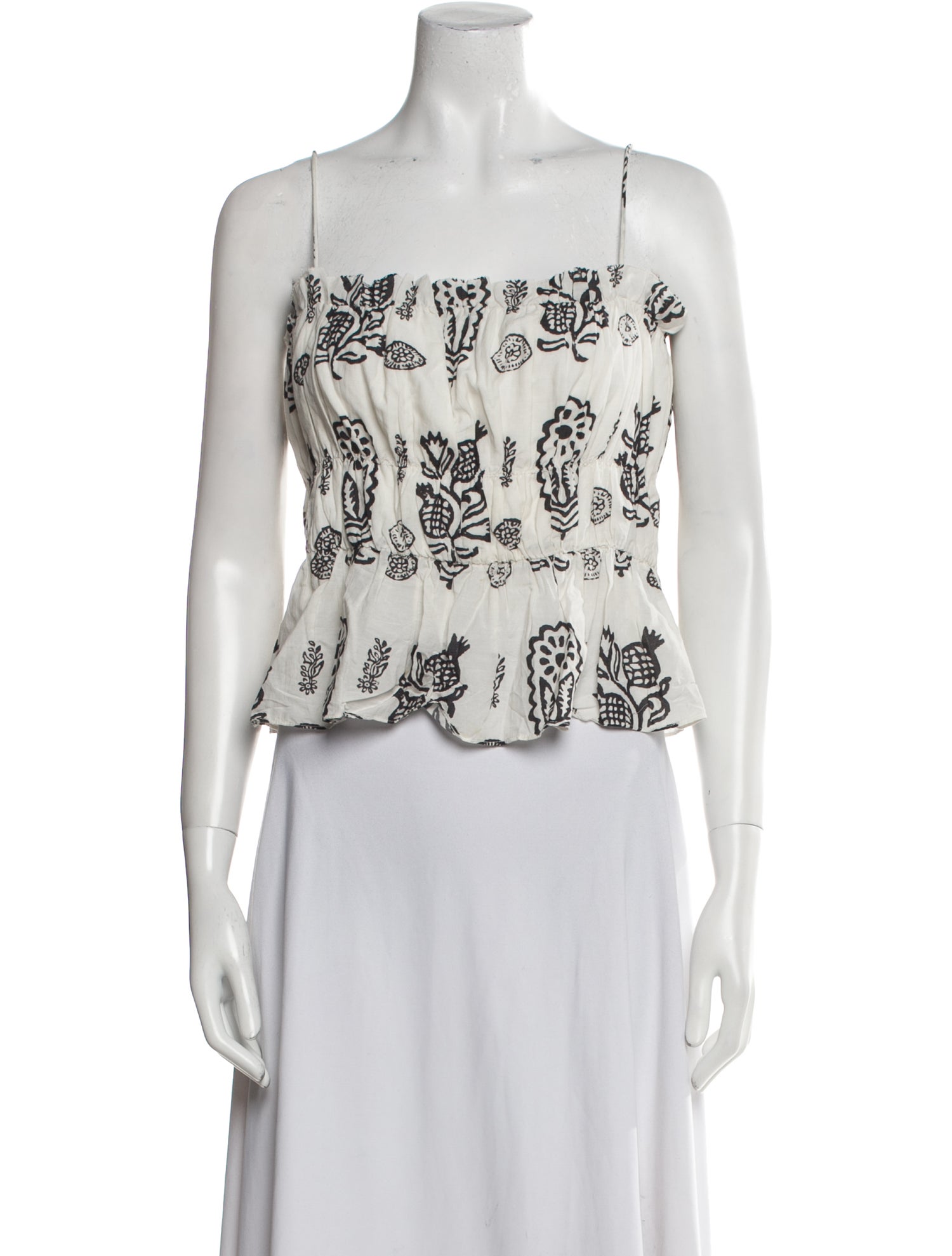 RHODE Printed Square Neckline Crop Top