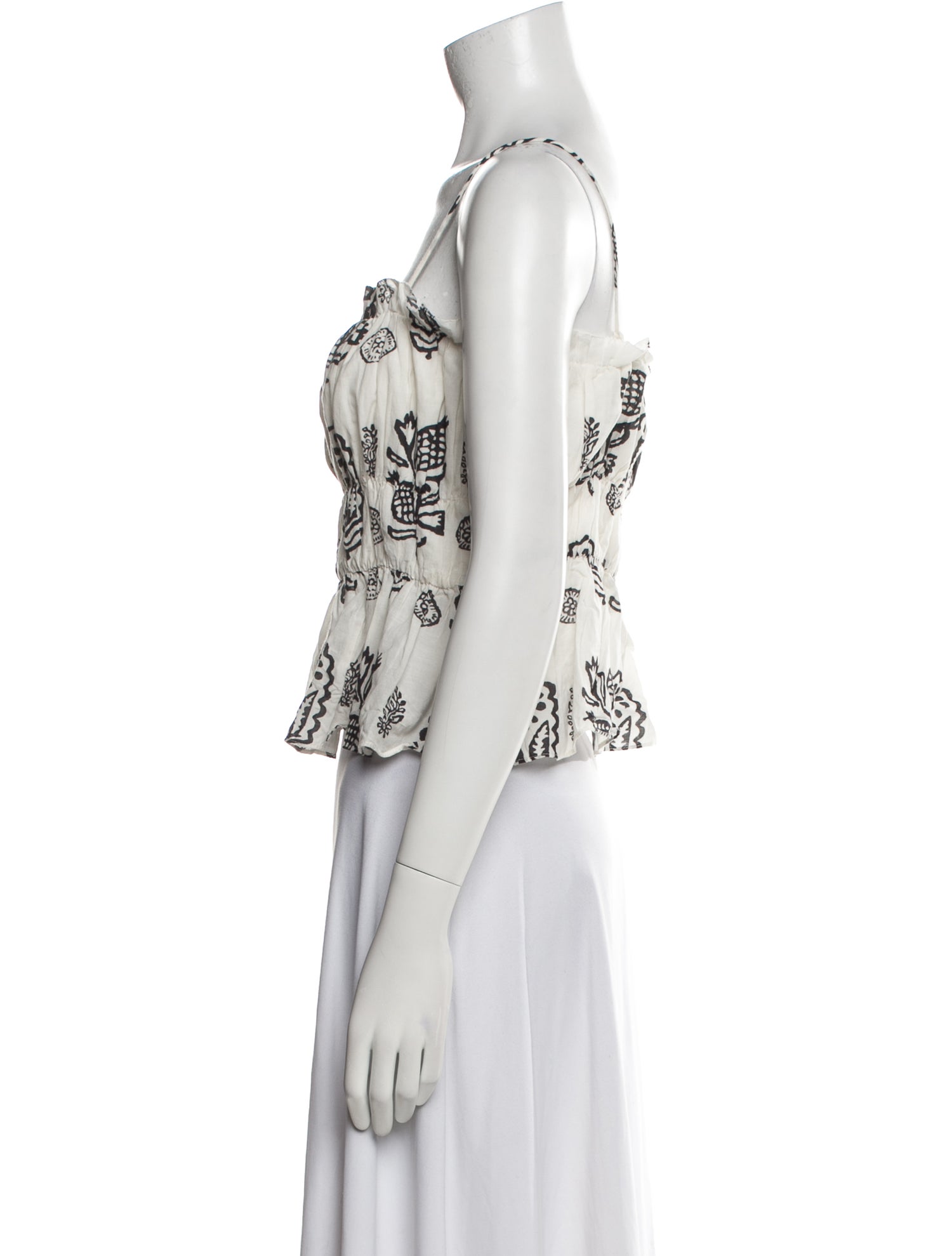 RHODE Printed Square Neckline Crop Top