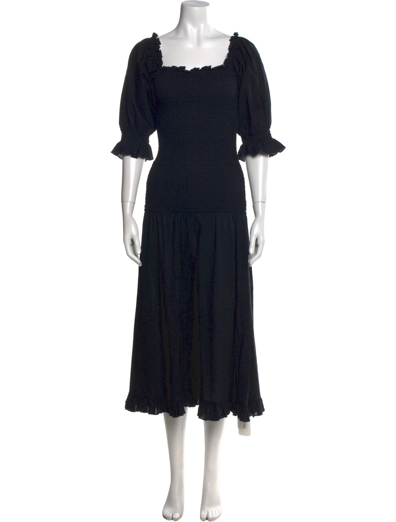 RHODE Square Neckline Midi Length Dress