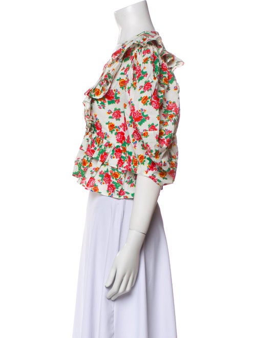 RHODE Floral Print V-Neck Crop Top