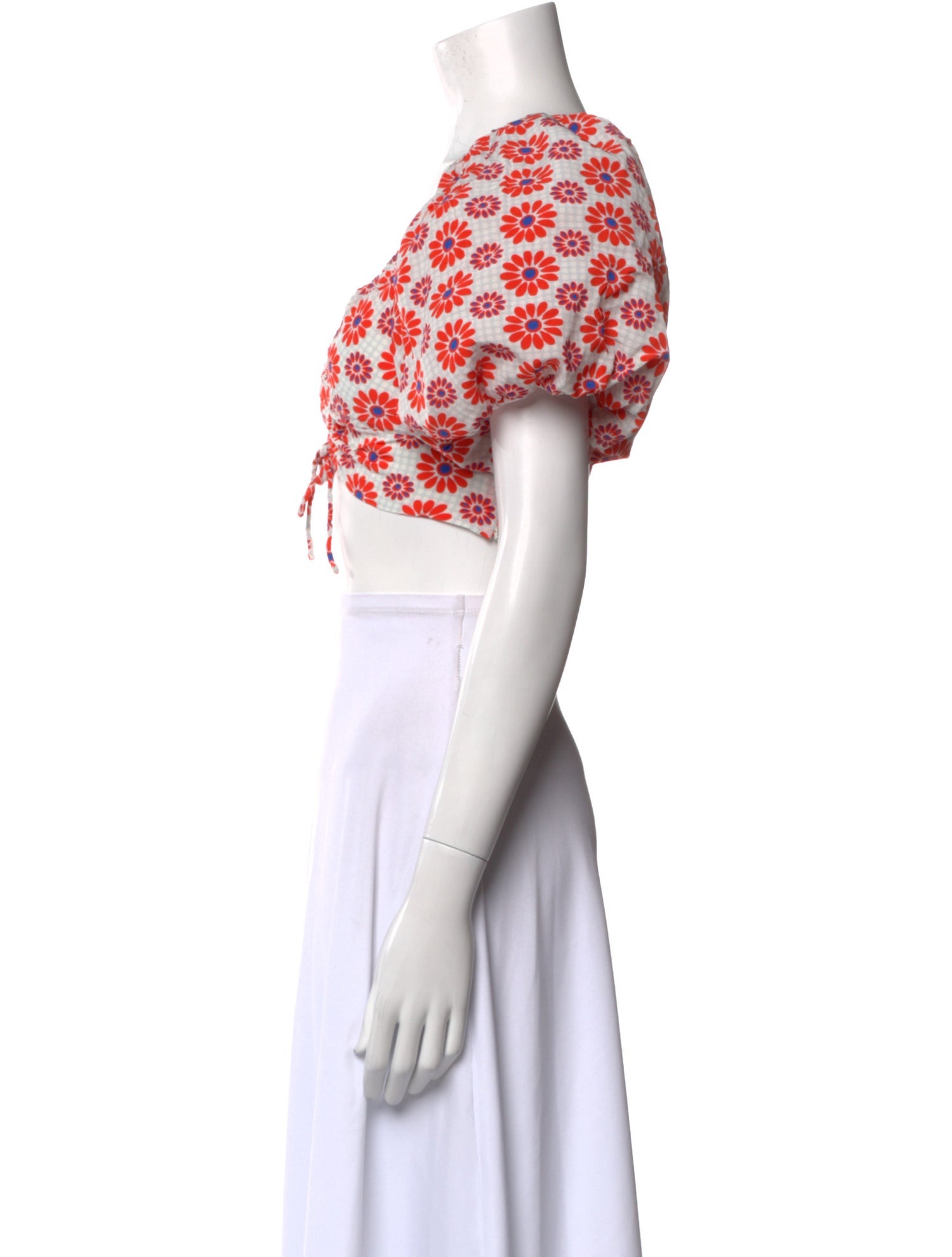 RHODE Floral Print V-Neck Crop Top