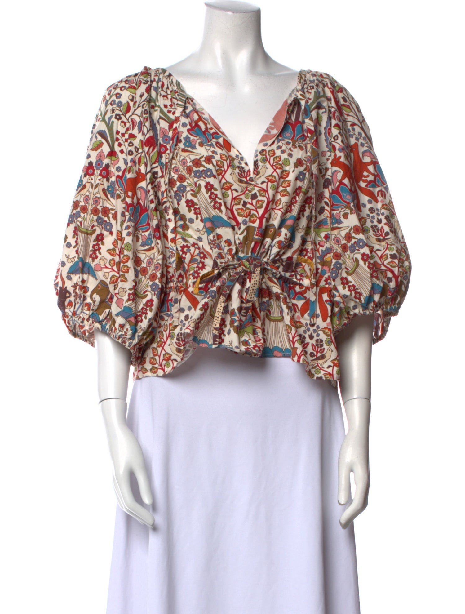 RHODE Printed V-Neck Crop Top