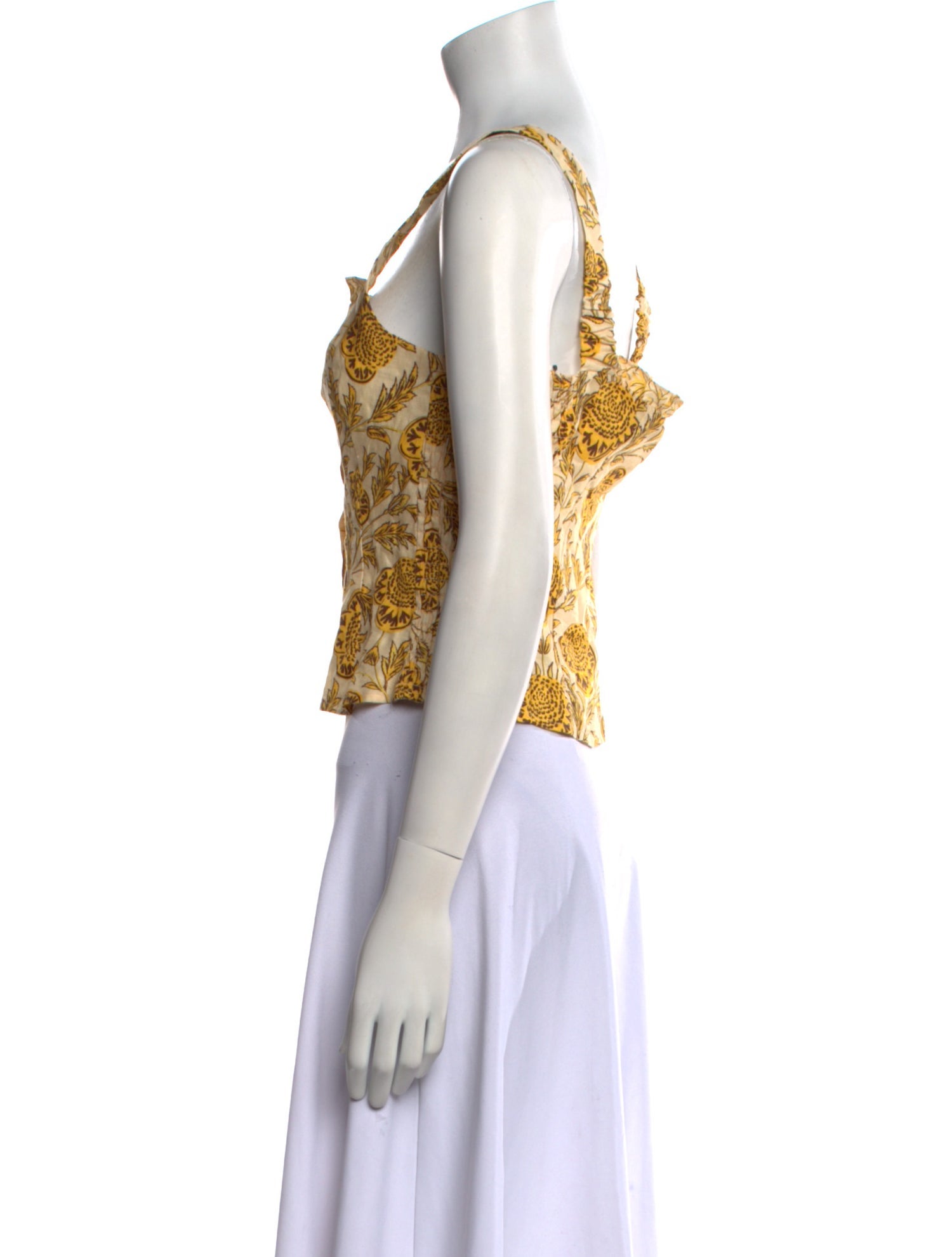 RHODE Linen Paisley Print Crop Top