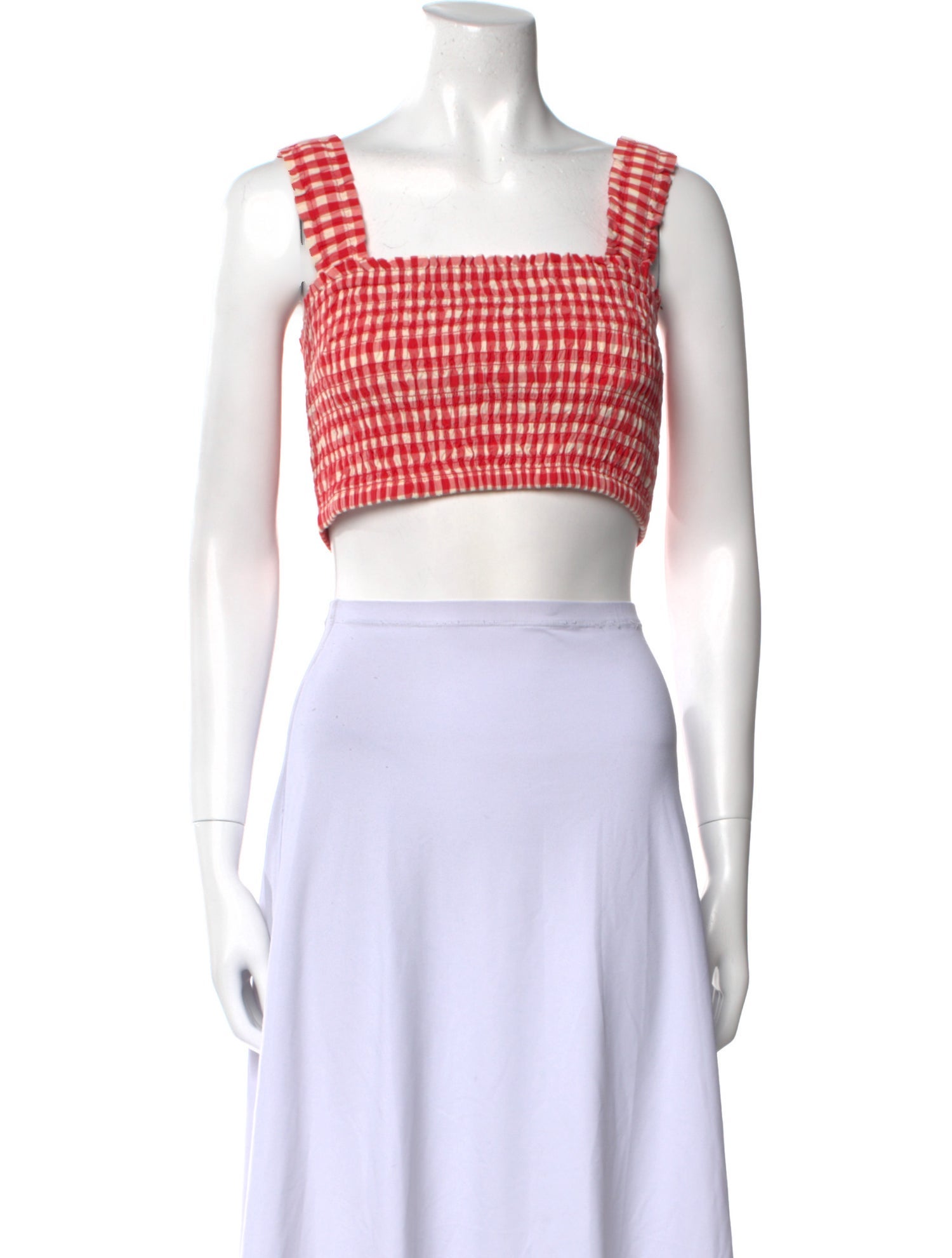 RHODE Plaid Print Square Neckline Crop Top w/ Tags
