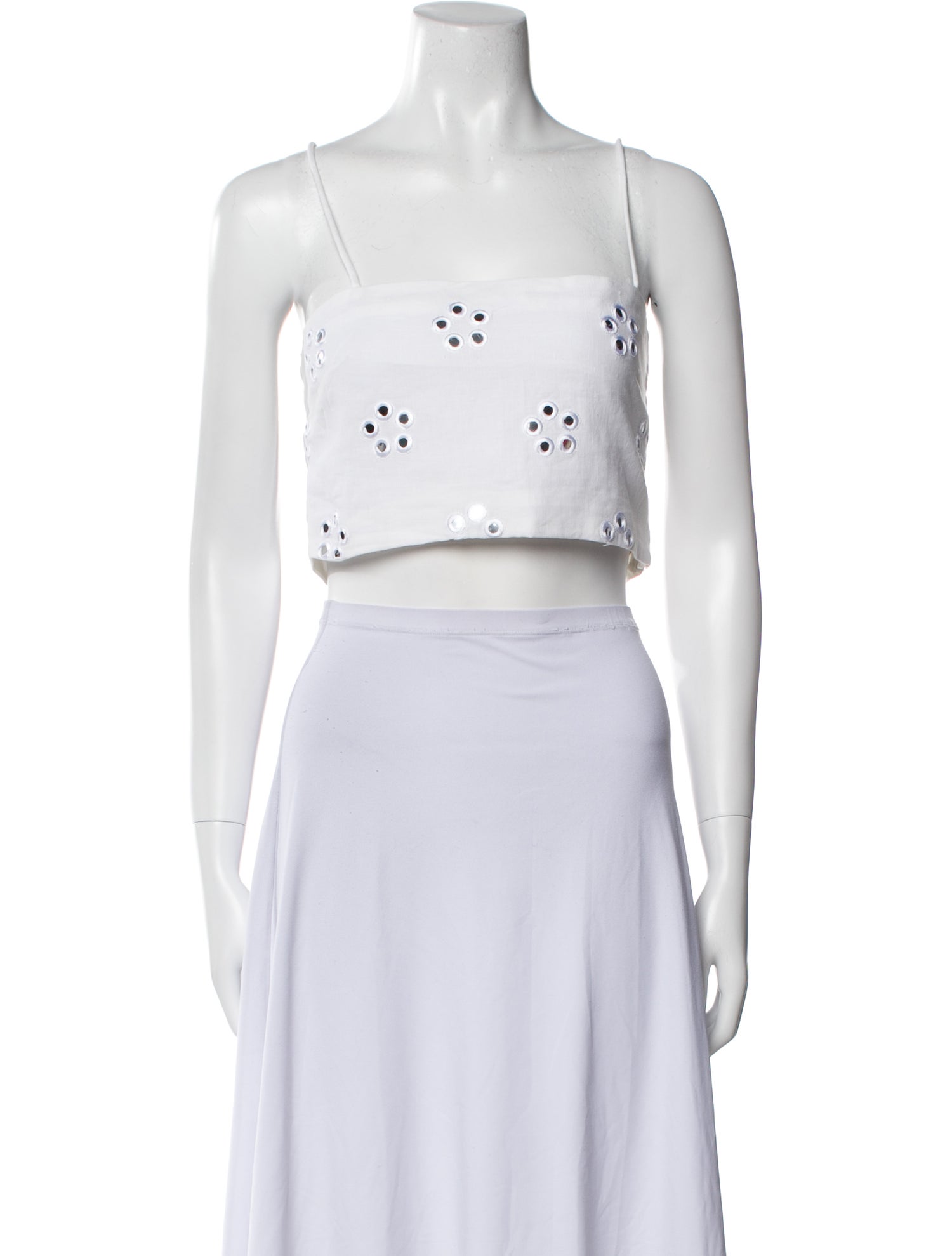 RHODE Linen Printed Crop Top