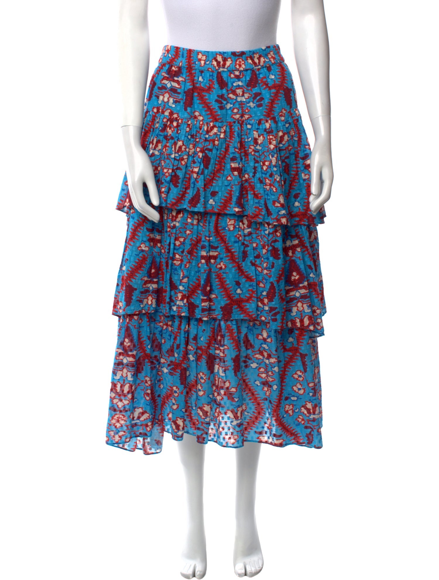 RHODE Printed Midi Length Skirt