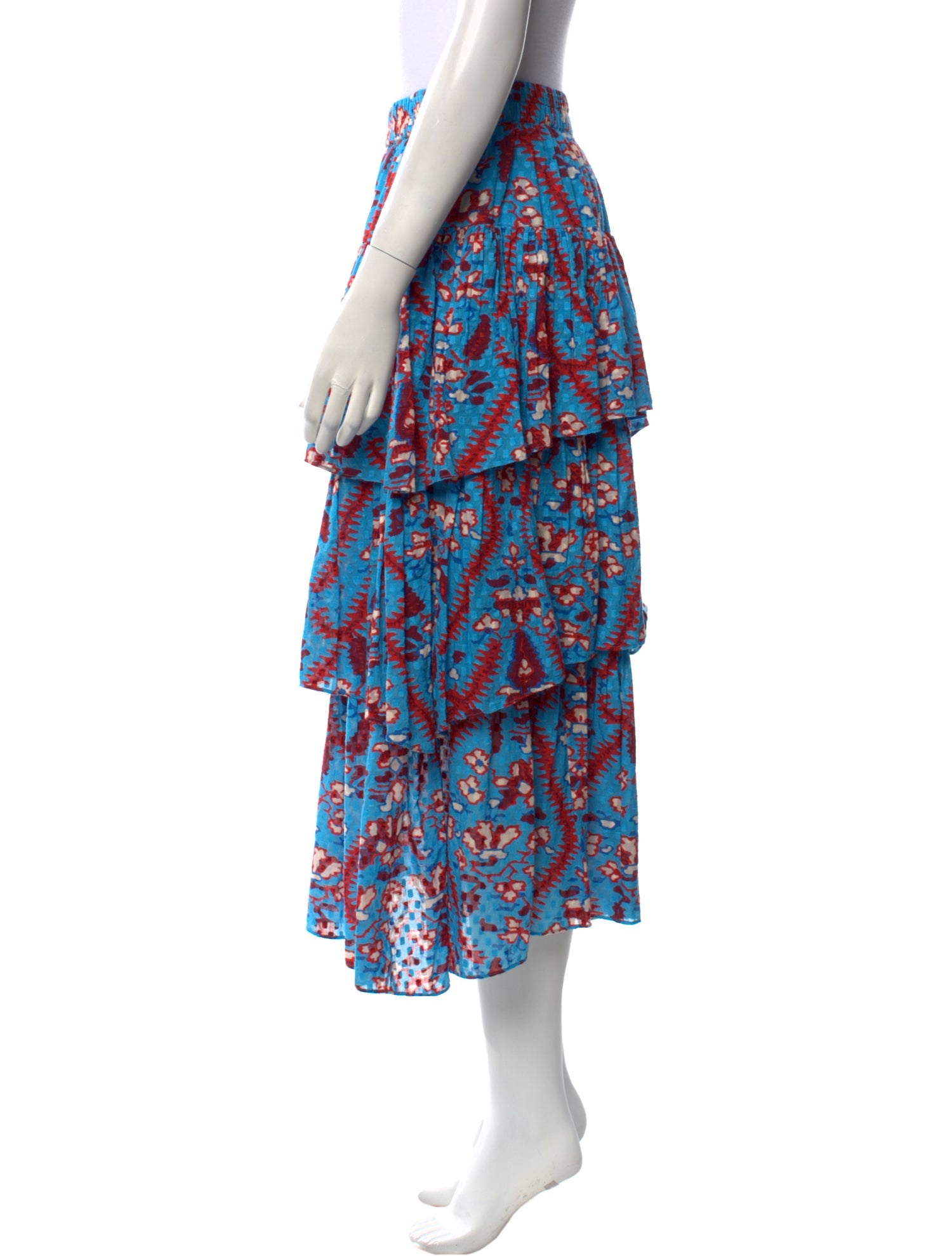 RHODE Printed Midi Length Skirt