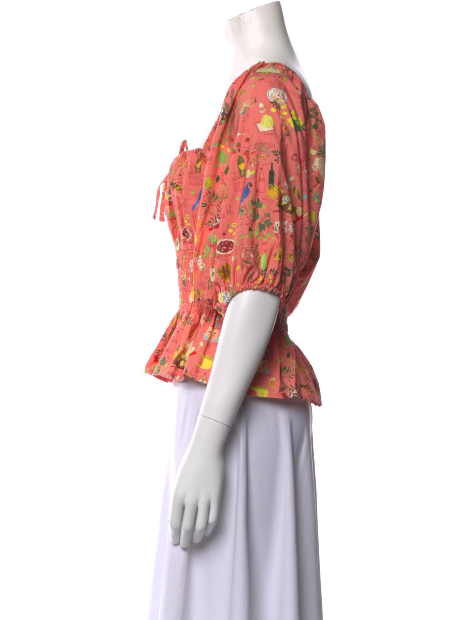 RHODE Floral Print Square Neckline Crop Top